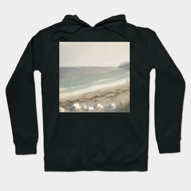 Beach Summer Pastel Painting Hoodie by druidwolfart